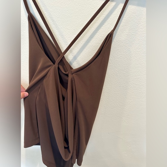 Cowl Neck Brown Cami - Picture 2 of 3